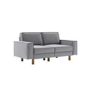 Canapea 2 locuri, Atelier del Sofa, 918CMF1221, Otel, Gri ceață / Nuc imagine