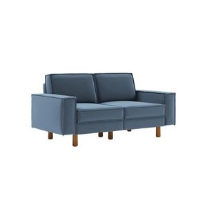 Canapea 2 locuri, Atelier del Sofa, 918CMF1222, Otel, Albastru oceanic / Nuc imagine
