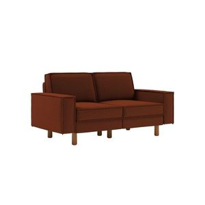Canapea 2 locuri, Atelier del Sofa, 918CMF1218, Otel, Roșu de țiglă / Nuc imagine