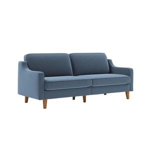 Canapea 3 locuri, Atelier del Sofa, 918CMF1158, Otel, Albastru oceanic / Nuc imagine