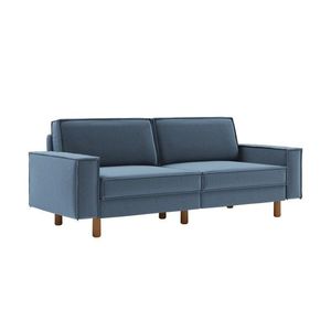 Canapea 3 locuri, Atelier del Sofa, 918CMF1238, Otel, Albastru oceanic / Nuc imagine