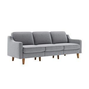 Canapea 3 locuri, Atelier del Sofa, 918CMF1173, Otel, Gri ceață / Nuc imagine