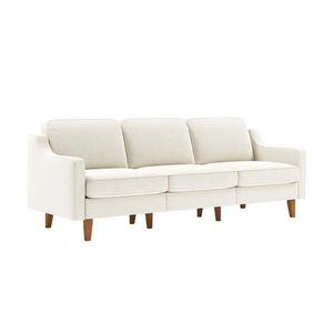 Canapea 3 locuri, Atelier del Sofa, 918CMF1166, Otel, Spumă de lapte / Nucă imagine