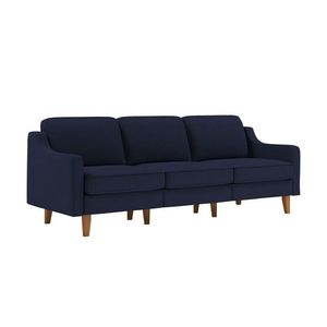 Canapea 3 locuri, Atelier del Sofa, 918CMF1180, Otel, Albastru noapte / Nuc imagine