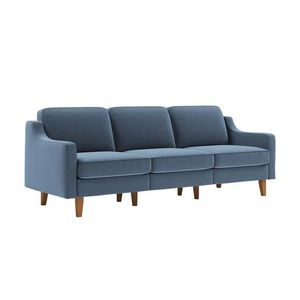 Canapea 3 locuri, Atelier del Sofa, 918CMF1174, Otel, Albastru oceanic / Nuc imagine