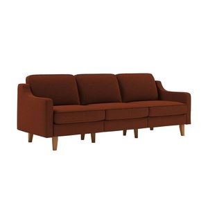Canapea 3 locuri, Atelier del Sofa, 918CMF1170, Otel, Roșu de țiglă / Nuc imagine