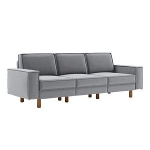 Canapea 3 locuri, Atelier del Sofa, 918CMF1253, Otel, Gri ceață / Nuc imagine