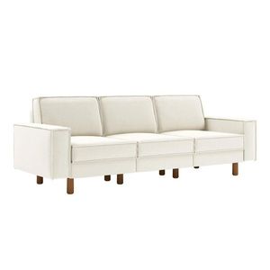 Canapea 3 locuri, Atelier del Sofa, 918CMF1246, Otel, Spumă de lapte / Nucă imagine