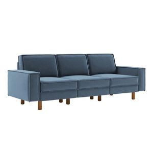 Canapea 3 locuri, Atelier del Sofa, 918CMF1254, Otel, Albastru oceanic / Nuc imagine