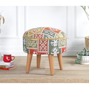 Taburet, Atelier del Sofa, 209FLF1421, 50% bumbac, 50% in, Alb imagine