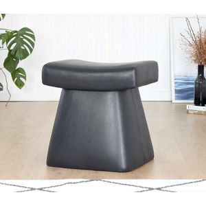 Taburet, Atelier del Sofa, 209FLF1444, Piele ecologica, Negru imagine