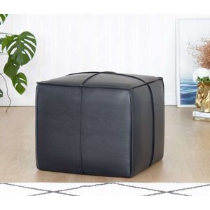 Taburet, Atelier del Sofa, 209FLF1449, Piele ecologica, Negru imagine