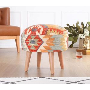 Taburet, Atelier del Sofa, 209FLF1442, 50% bumbac, 50% in, Multicolor imagine