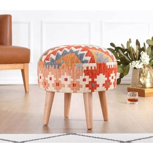 Taburet, Atelier del Sofa, 209FLF1443, 50% bumbac, 50% in, Multicolor imagine