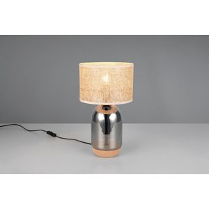 Lampa de masa Tara, TRIO, 25x43 cm, 10W, 1x E27, sticla, argintiu/bej imagine