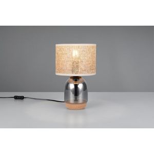 Lampa de masa Tara, TRIO, 20x32.7 cm, 10W, 1x E27, sticla, argintiu/bej imagine