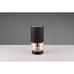 Lampa de masa Elio, TRIO, 13.5x28.5 cm, 40W, 1x E27, metal, negru mat/chihlimbar imagine