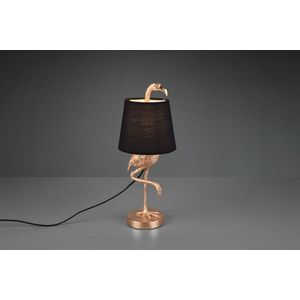 Lampa de masa Lola, RL, 17x42 cm, 40W, 1x E14, polirasina/textil, auriu/negru imagine