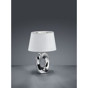 Lampa de masa Taba, RL, 23x16x33 cm, 40W, 1x E14, ceramica, argintiu/alb imagine