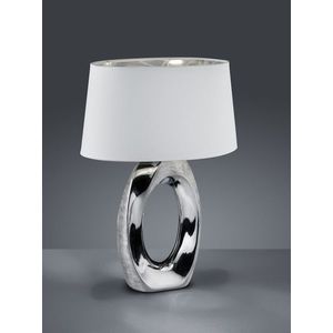 Lampa de masa Taba, RL, 38x24x52 cm, 60W, 1x E27, ceramica, argintiu/alb imagine