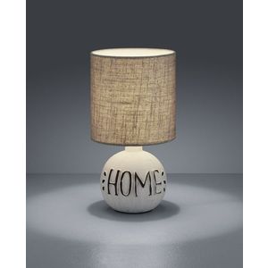 Lampa de masa Esna Home, RL, 16.5x31 cm, 40W, 1x E14, ceramica/textil, gri/alb imagine