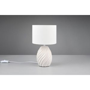 Lampa de masa Melva, RL, 18x31 cm, 40W, 1x E14, ceramica/textil, alb mat imagine