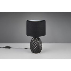 Lampa de masa Melva, RL, 18x31 cm, 40W, 1x E14, ceramica/textil, negru mat imagine