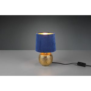 Lampa de masa Sophia, RL, 16x26 cm, 40W, 1x E14, ceramica, auriu/albastru imagine