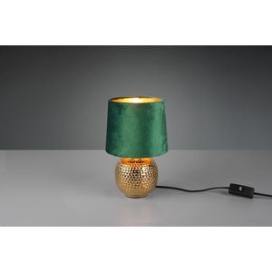 Lampa de masa Sophia, RL, 16x26 cm, 40W, 1x E14, ceramica, auriu/verde imagine