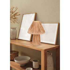 Lampa de masa Anea, RL, 24x31 cm, 10W, 2x E14, hartie, natur imagine