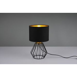 Lampa de masa Chuck, RL, 20x34 cm, 40W, 1x E14, metal/textil, negru/auriu imagine