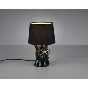 Lampa de masa Dosy, RL, 18x29 cm, 40W, 1x E14, ceramica/textil, negru imagine