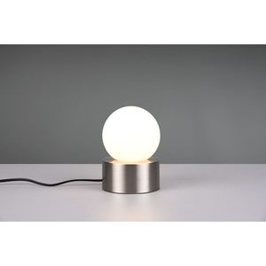 Lampa de masa Countess, RL, 12x17 cm, 25W, 1x E14, metal, nichel mat/alb imagine