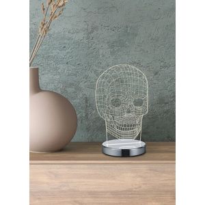 Lampa de masa Skull, RL, 14.5x12x21.5 cm, 7W, 1x SMD, metal, argintiu imagine