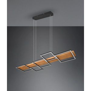 Lustra Harper, TRIO, 115x44.5x150 cm, 42W, 1x SMD, metal/lemn, natur/negru mat imagine