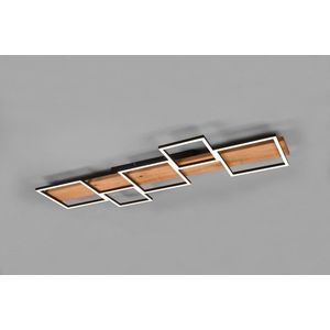 Plafoniera Harper, TRIO, 115x44.5x7.5 cm, 42W, 1x SMD, metal/lemn, natur/negru mat imagine