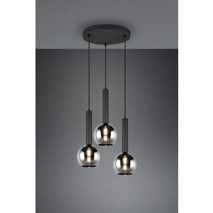 Lustra Clayton, TRIO, 45x150 cm, 28W, 3x E27, metal, negru mat imagine