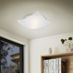 Plafoniera Elisa, TRIO, 40x40x9.5 cm, 40W, 2x E27, metal, alb/argintiu imagine