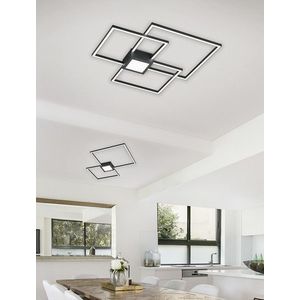 Plafoniera Hydra, TRIO, 65.5x65.5x6.5 cm, 38W, 1x LED, metal, antracit imagine