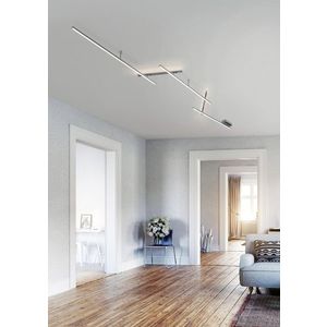 Plafoniera Indira, TRIO, 345x58x6.5 cm, 28W, 1x SMD, metal, nichel mat imagine