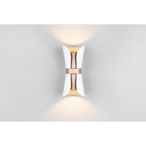 Aplica de perete Coat, TRIO, 10x11x21 cm, 10W, 2x GU10, metal, alb mat/auriu imagine