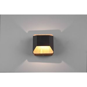 Aplica de perete Arino, TRIO, 12.2x12 cm, 4.3W, 1x SMD, metal, negru mat/natur imagine