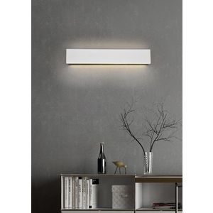 Aplica de perete Concha, TRIO, 47x8 cm, 9W, 2x LED, metal, alb mat imagine