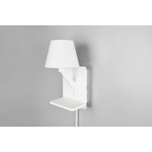 Lampa de perete Comfort, TRIO, 16x18x31 cm, 40W, 1x E14, metal, alb mat imagine