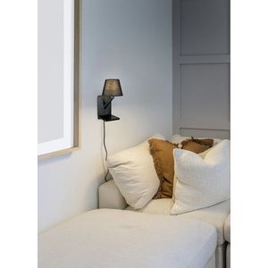 Lampa de perete Comfort, TRIO, 16x18x31 cm, 40W, 1x E14, metal, negru mat imagine