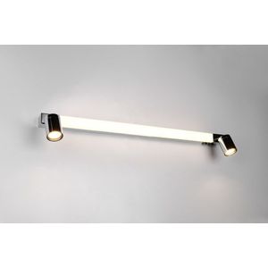 Aplica de perete Enrico, TRIO, 90x6x18 cm, 9W / 4.9W, 1x SMD / 2x GU10, metal, argintiu imagine