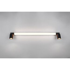 Aplica de perete Enrico, TRIO, 90x6x18 cm, 9W / 4.9W, 1x SMD / 2x GU10, metal, negru mat imagine