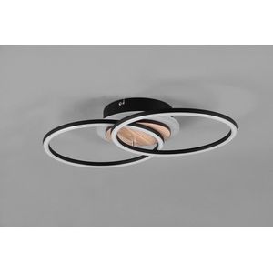 Plafoniera Giro, RL, 46.5x28x8.5 cm, 25W, 1x SMD, MDF, negru/natur imagine
