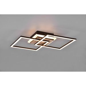 Plafoniera Giro, RL, 57.5x35.5x8 cm, 25W, 1x SMD, MDF, negru/natur imagine