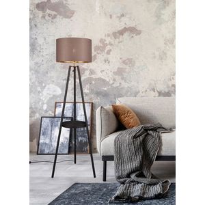 Lampadar Colette, RL, 57x152.5 cm, 60W, 1x E27, metal, negru/taupe imagine